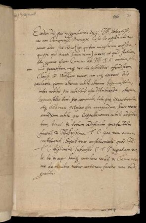 Lagonychus, Johann: Brief an Landgraf Moritz; mit Vermerk des Landgrafen; 1598 März 29