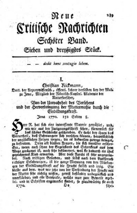 Sieben und dreyßigstes Stück.