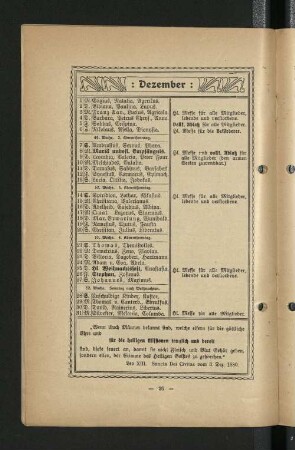 Kalenderblatt: Dezember