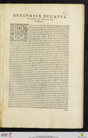 Bvrgvndiae dvcatvs, vvlgo Le Dvche de Bourgongne
