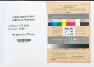 Entnazifizierung Wilhelm Modersohn , geb. 02.03.1894 (Oberst)