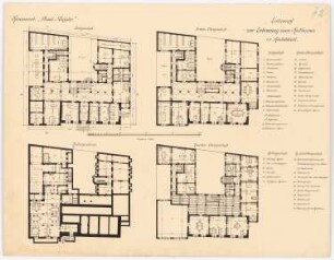 Rathaus, Rudolstadt: Grundriss Keller, EG, 1. OG, 2. OG