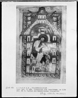 Evangeliar aus Kloster Wessobrunn — Der Evangelist Markus, Folio 81verso