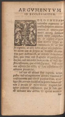 Argumentum In Ecclesiasten.