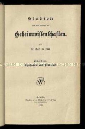 Abhandlungen über Geheimwissenschaften und Metaphysik