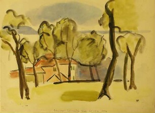 Landschaft mit Haus am Gardasee