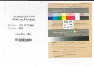 Entnazifizierung Max Nitschke , geb. 21.08.1888 (Foerster)