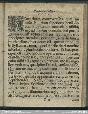 Prudenti Lectori