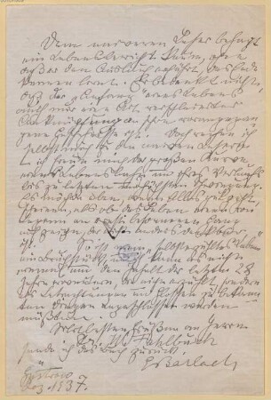 Ernst Barlach (1870-1938) Autographen: Brief von Ernst Barlach an Unbekannt - BSB Autogr. Barlach, Ernst