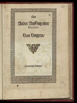 Der Ander Auffzug oder Inventio. Von Ungern