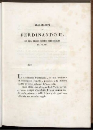 ALLA MAESTA DI FERDINANDO II RE DEL REGNO DELLE DUE SICILIE etc. etc. etc.