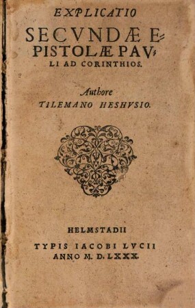 Explicatio Secundae Epistolae Pauli Ad Corinthios