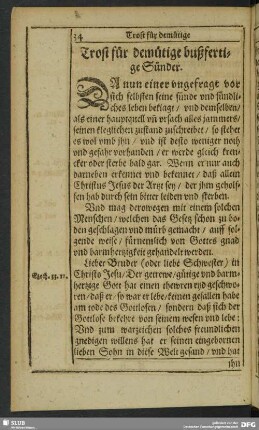 Trost für demütige bußfertige Sünder
