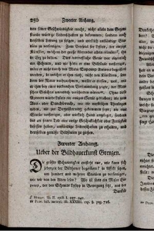 Zweeter Anhang. Ueber der Bildhauerkunst Grenzen