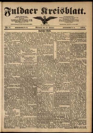 Zweite Ausgabe vom Mittwoch, den 13. Januar 1904.