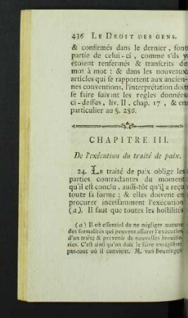 Chapitre III. De l'exécution du traité de paix.