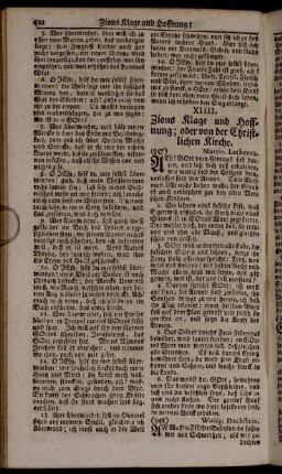 XIIII. Zions Klage und Hoffnung; oder von der Christlichen Kirche.