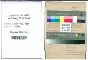 Entnazifizierung Heinrich Klasen , geb. 14.11.1903 (Fabrikarbeiter)