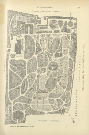 Situationsplan des botanischen Gartens