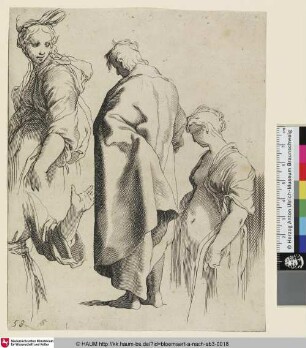 [Gewandstudien weiblicher und männlicher stehender Figuren; Figures]