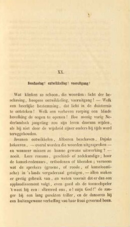 XX. Beschaving! ontwikkeling! vooruitgang!
