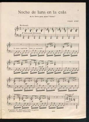 Noche de luna en la cala : de la serie para piano "Tossa"