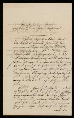 Brief von Felix Henri Du Bois Reymond an Franz Ernst Neumann. Kösen, 10.11.1855