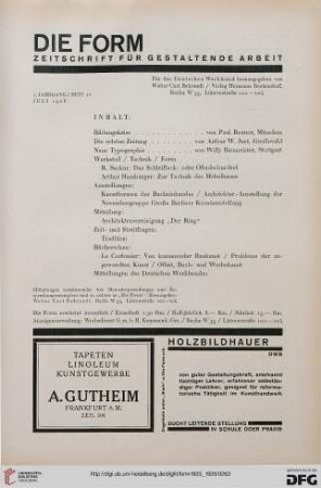 Heft 10 (Juli 1926)