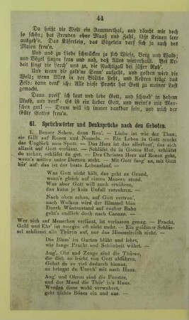 61. Sprüchwörter und Denksprüche nach den Geboten