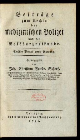 Sechsten Bandes zweite Samlung