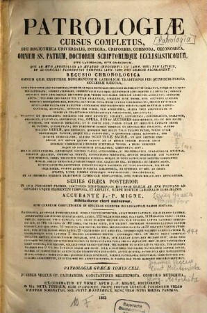 Iōannu Patriarchu Kōnstantinupoleōs tu Bekku ta heuriskomena panta : = Joannis Vecci Cp. patriarchae opera omnia
