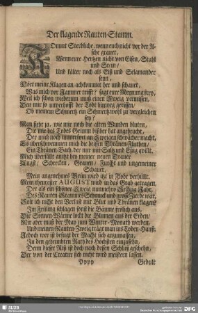Der klagende Rauten-Stamm