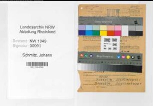 Entnazifizierung Johann Schmitz , geb. 27.01.1899 (Stellwerksmeister)