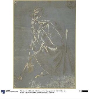Sitzende männliche Gewandfigur