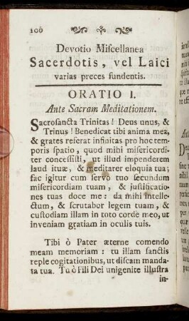 Devotio Miscellanea. Sacerdotis, vel Laici, varias preces fundentis. - Devotio Sacerdotis, vel Laici, cubitum euntis.