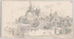 Bauernfeind, Gustav; Italien; Österreich; Schweiz; Studien- und Reiseskizzen - Schloss u. Frauenkloster in Appenzell, Schweiz (Ansicht)