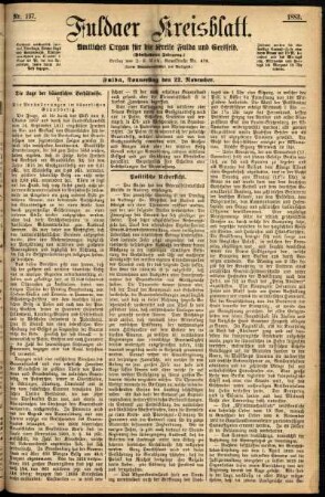 Ausgabe vom Donnerstag, den 22. November 1883.