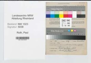 Entnazifizierung Paul Roth , geb. 16.05.1913 (Zoellner)