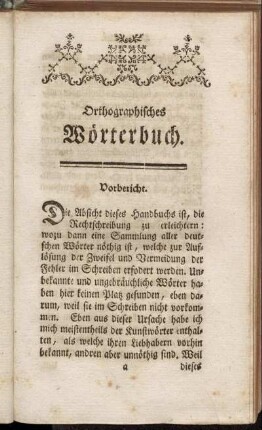 Orthographisches Wörterbuch.