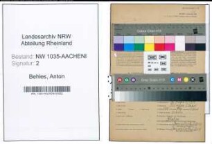 Entnazifizierung Anton Behles , geb. 16.08.1903 (Steiger)