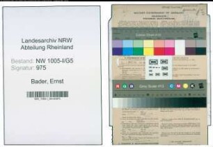 Entnazifizierung Ernst Bader , geb. 22.06.1888 (Verwaltungssekretaer)