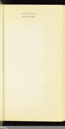 Viertes Buch: Die Natur