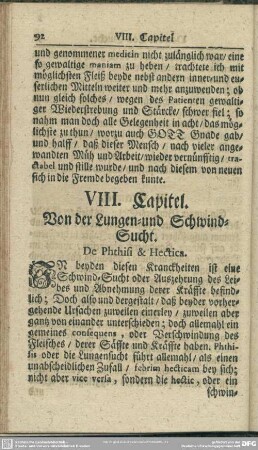 VIII. Capitel. Von der Lungen- und Schwind-Sucht