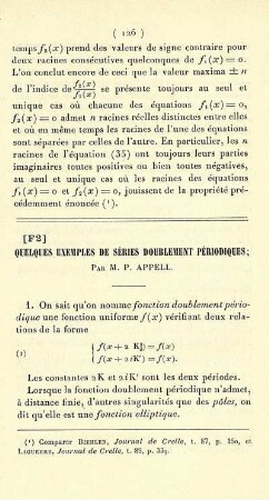 Quelques exemples de séries doublement périodiques.