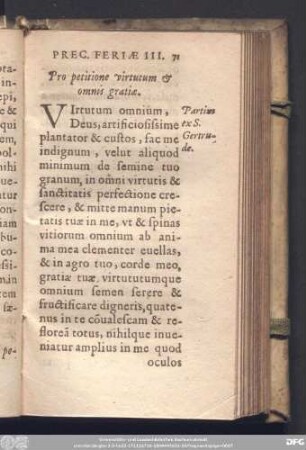 Pro petitione virtutum & omnis gratiae.