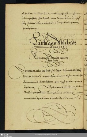 Landtags Abschidt Anno 1582