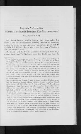 Englands Außenpolitik während des deutsch-dänischen Konflikts 1862-1864
