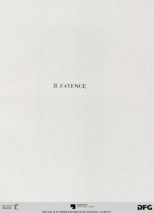 II. Fayence (Nr. 158-165)