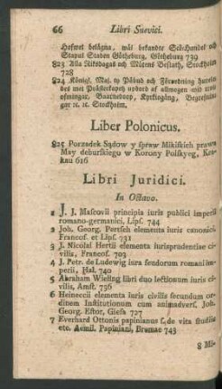 Libri Juridici. In Octavo