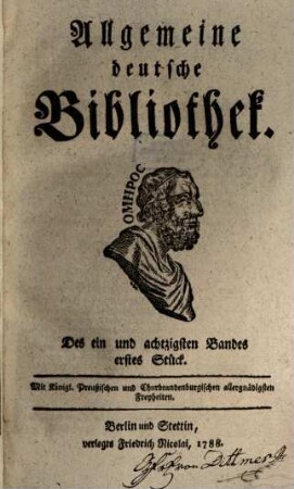 Allgemeine deutsche Bibliothek. 81. 1788